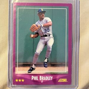 Vintage Phil Bradley Seattle Mariners 1988 Score MLB Baseball Trading Card